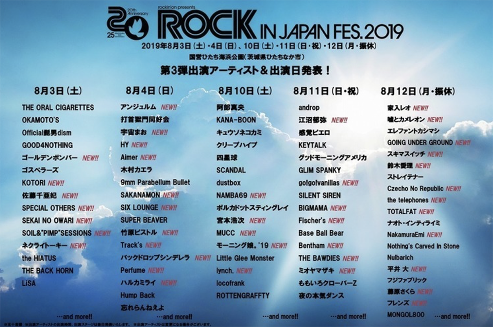 ROCK IN JAPAN FESTIVAL 2019 チケット