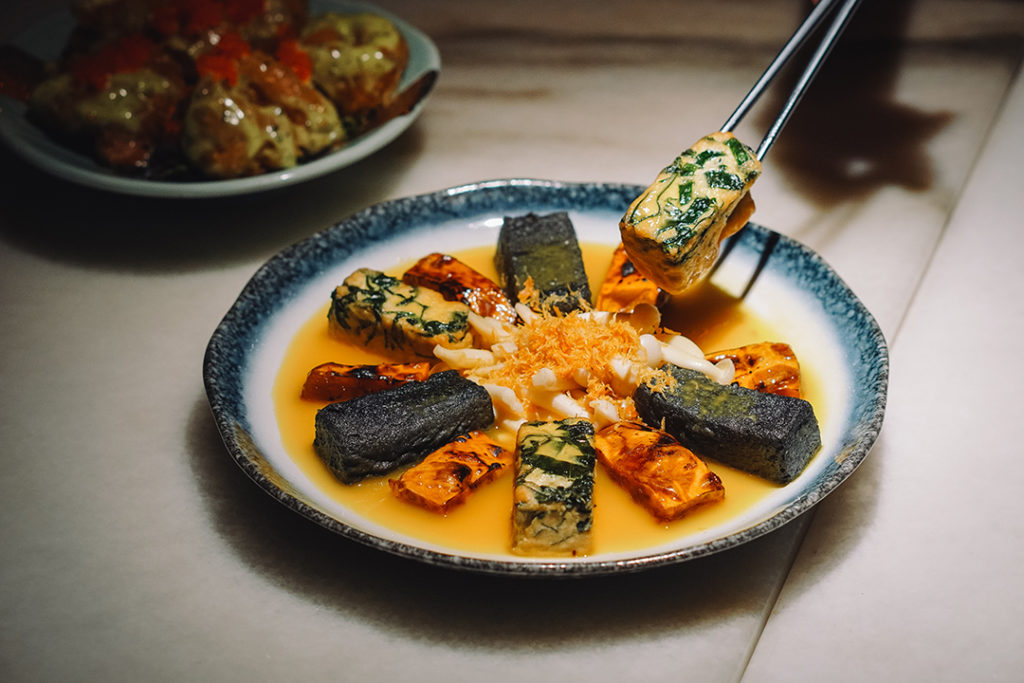 Tofu Duo in Pumpkin Gravy